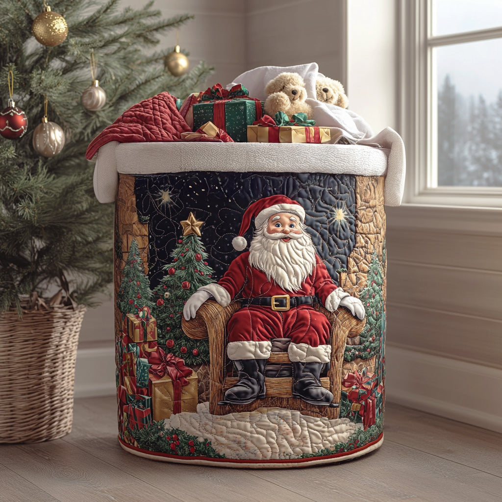 Quilted Laundry Basket — Christmas