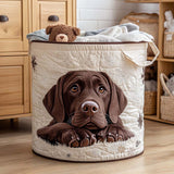 Quilted laundry basket with dog pattern NCU0NNT1745