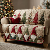 Quilted sofa cover with crimson gnome NCU0TV653