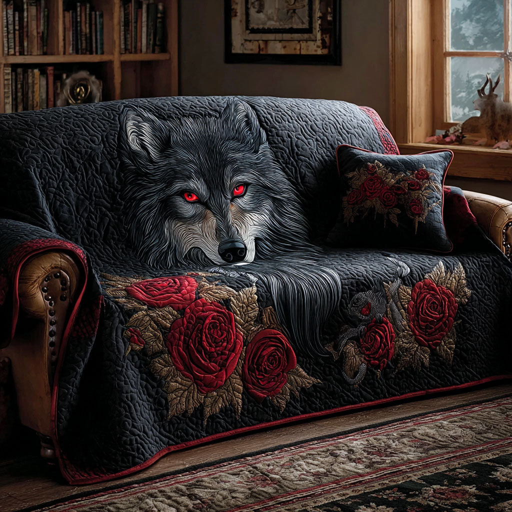 Quilted Sofa Cover with Wolf NCU0VT328