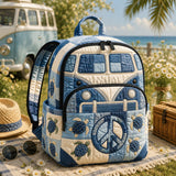 Quilted Patchwork Turtle Hippie Van Backpack LD20