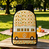 Quilted Hippie Van Sunflower Backpack with Black Strap - Model LD01