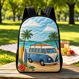 Retro Surf Van Quilted Backpack with Black Strap - Model LD05
