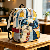 Customizable Dog Patchwork Quilted Backpack LV42
