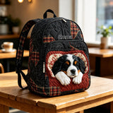 Personalized Quilted Backpack with Adorable Dog Patch - LV43