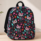 Personalized Quilted Backpack - Day of the Dead Cat Design LV59