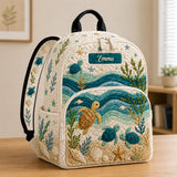 Custom Sea Turtle Quilted Backpack TG07