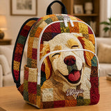 Custom Quilted Backpack featuring Golden Retriever - Model TN12
