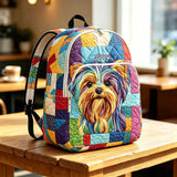 Personalized Quilted Backpack - Vibrant Yorkie Design TN36