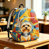 Custom Quilted Backpack featuring Yorkshire Terrier Design TN40