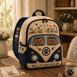 Personalized Quilted Backpack - Yorkie Camper Van Design TP18