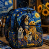 Personalized Quilted Backpack featuring Van Gogh's Starry Night - TP20