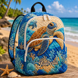 Customizable Ocean Turtle Quilted Backpack TP25