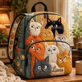 Customizable Patchwork Kitten Quilted Backpack TP27