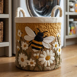 Quilted Laundry Basket — Bees and Daisies