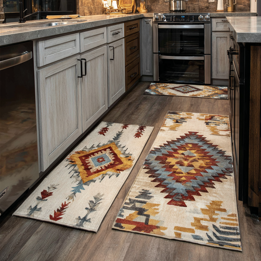 Non-slip kitchen rug with dreamcatcher pattern NCU0VT329