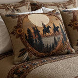 Quilted cushion cover with circular dreamcatcher NCU0NT11828