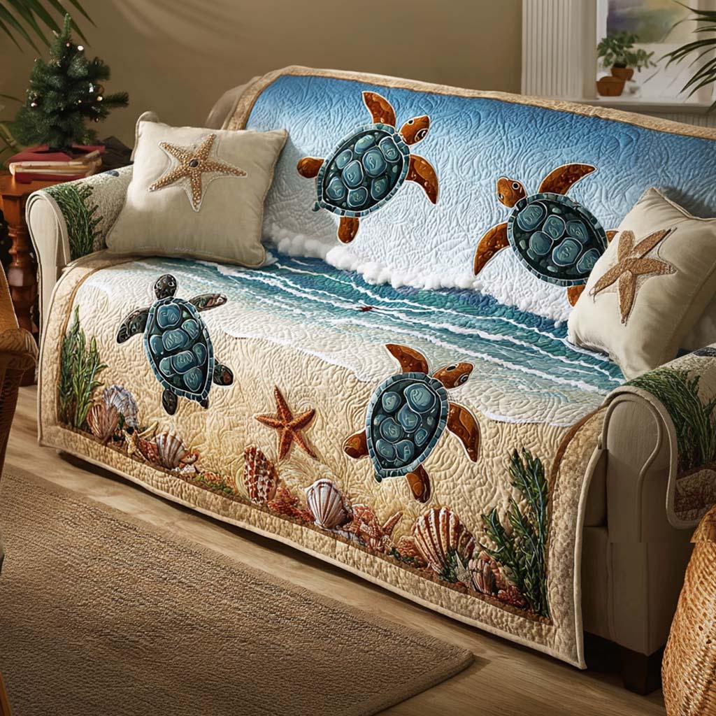 Quilted Sofa Cover with Turtle NCU0VT361