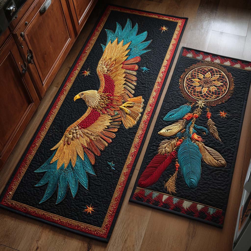 Non-slip kitchen rug with dreamcatcher pattern NCU0VT322