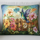 Quilted cushion cover in elegant emerald NCU0NT10579