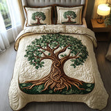 Quilted Bed Cover Set - Tree of Life