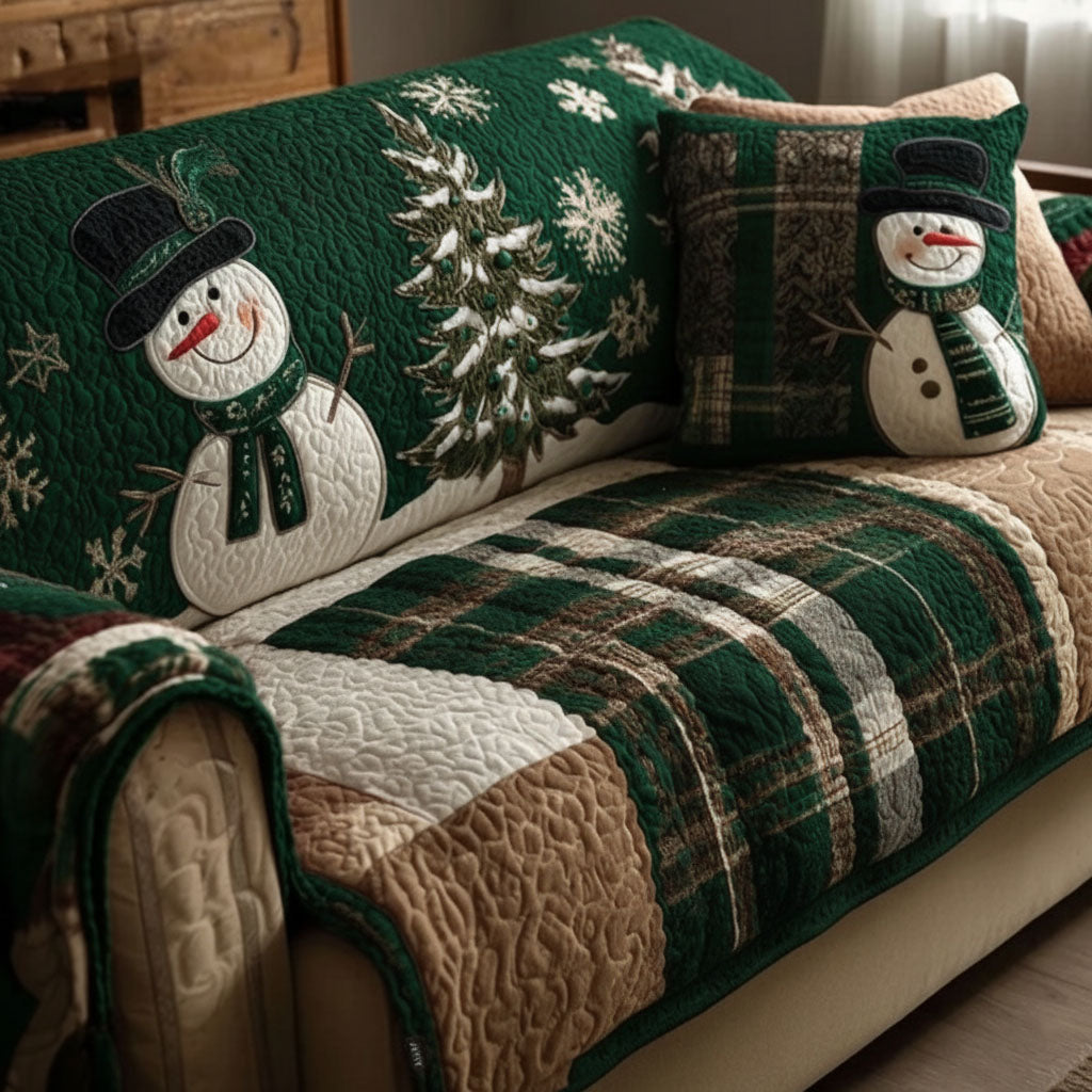 Quilted Sofa Cover Festive Nights with Stars