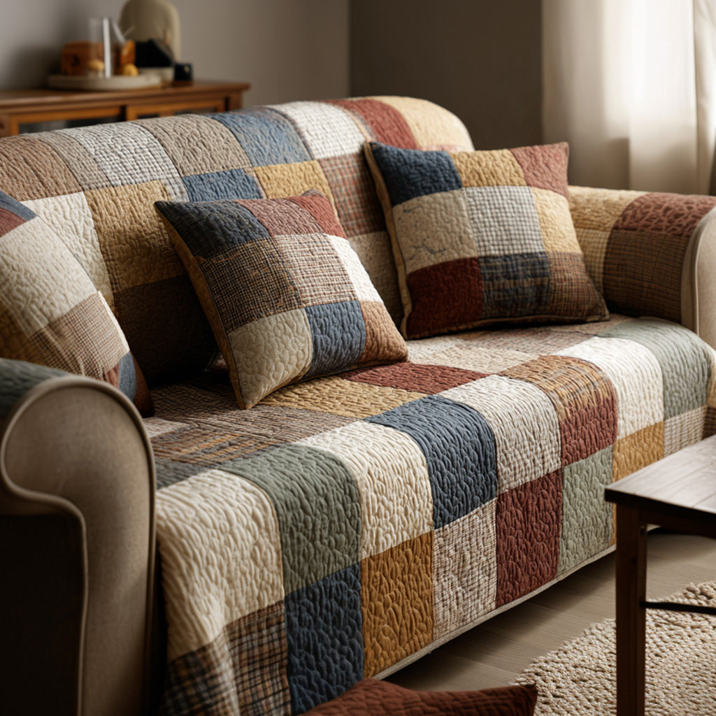 Quilted Sofa Cover in Country Style