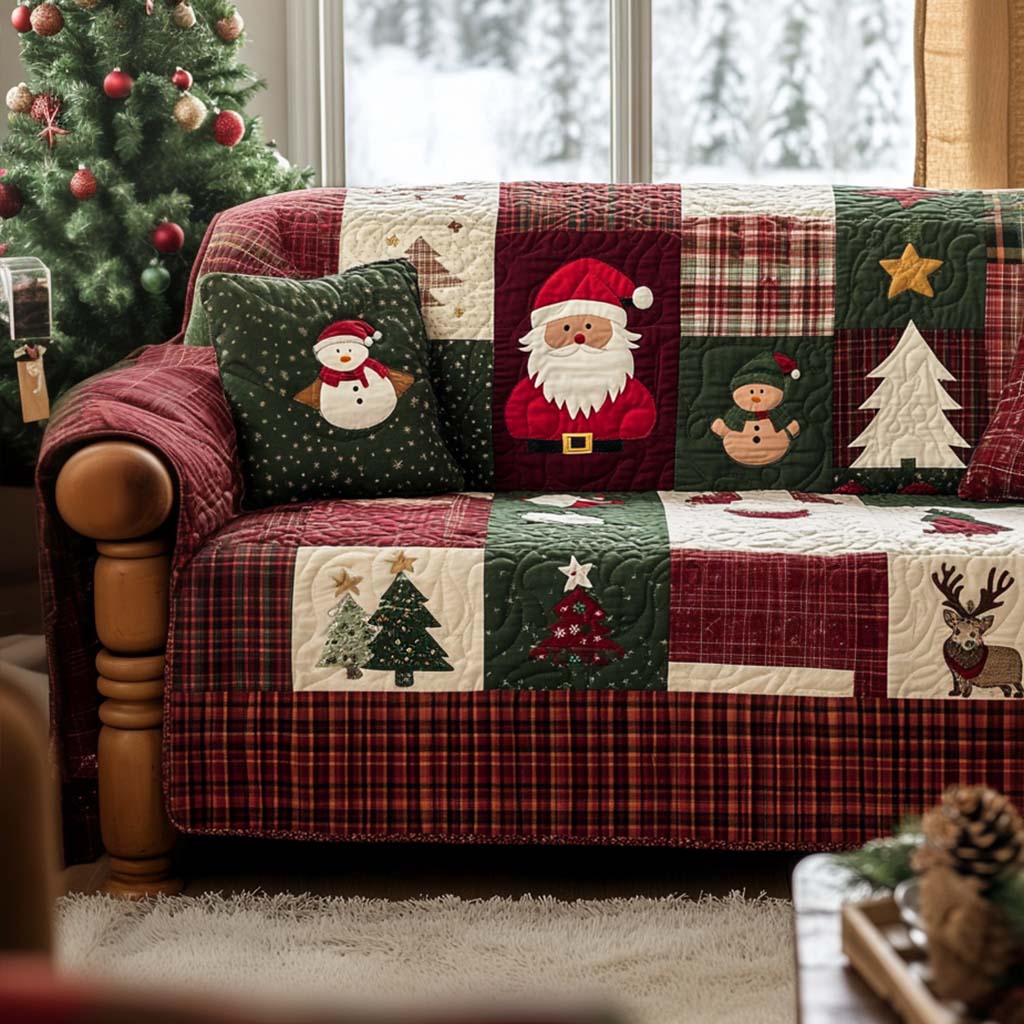Quilted Sofa Cover Friends in the Snow