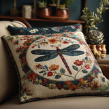 Quilted cushion cover with decorative feathers NCU0PT8213