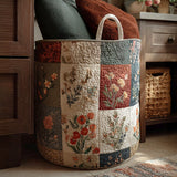 Quilted laundry basket with floral pattern NCU0PTT743