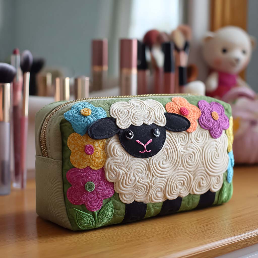Quilted beauty case with sheep NCU0VT287