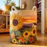 Quilted Laundry Basket with Sunflower NCU0QN042