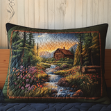 Quilted Cushion Cover with Woodland Retreat NCU0NT7970