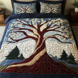 Quilted Bed Cover Set 3 Pieces - Harmony of the Forest