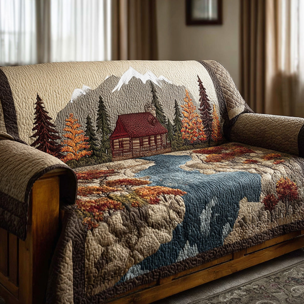 Quilted sofa cover with forest pattern NCU0VT360