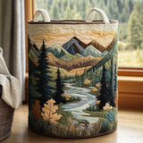 Quilted Laundry Basket — Forest