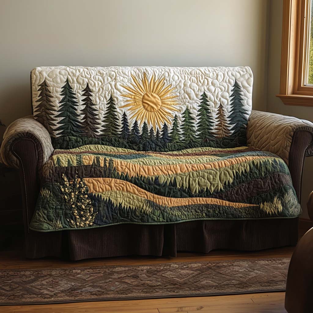 Quilted sofa cover with solar pattern NCU0VT337