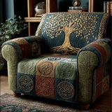 Quilted sofa cover with serene forest landscape NCU0PT11287