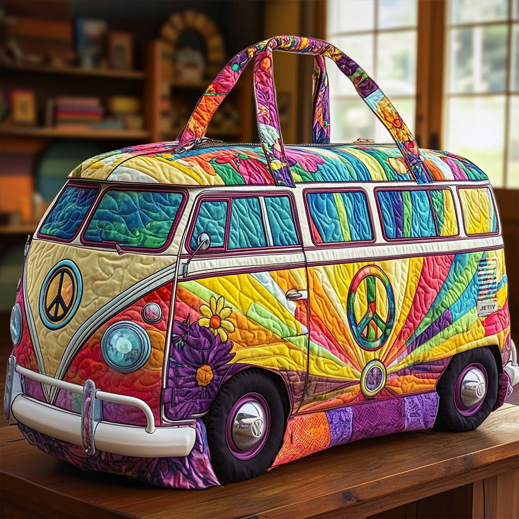 Quilted Travel Bag with Hippie Van NCU0VT250