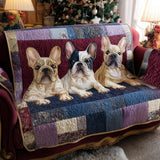 Quilted Sofa Cover for French Bulldog