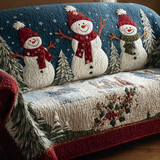 Quilted sofa cover with smiling snowman NCU0DK10797