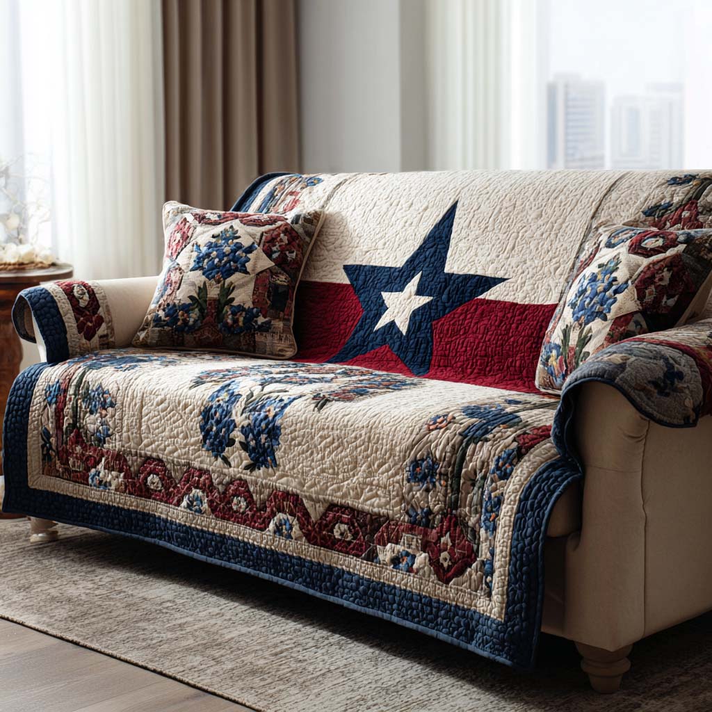 Quilted Sofa Cover American Country Style