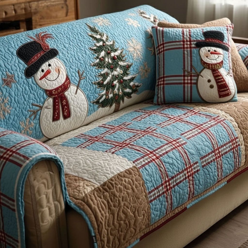 Quilted Sofa Cover Festive Nights with Stars