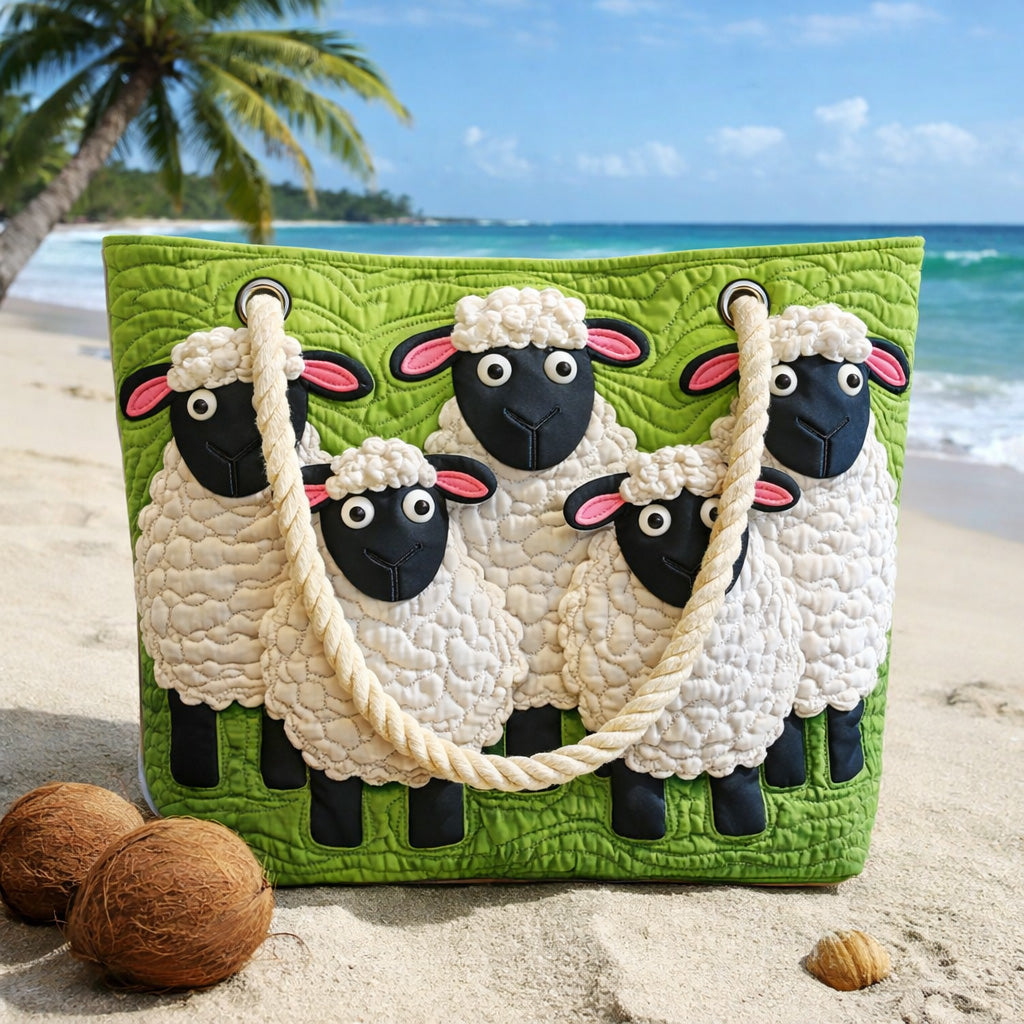 Quilted Beach and Travel Bag Sheep Under the Sky