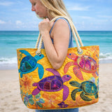 Quilted Turtle Among the Corals Beach Bag – Spacious and Lightweight