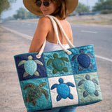 Blue Turtle Quilted Beach and Travel Bag