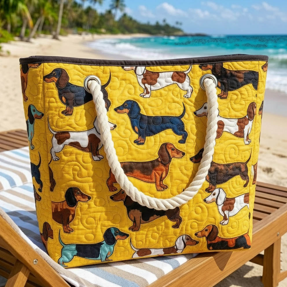 Dachshund Quilted Beach and Pool Bag