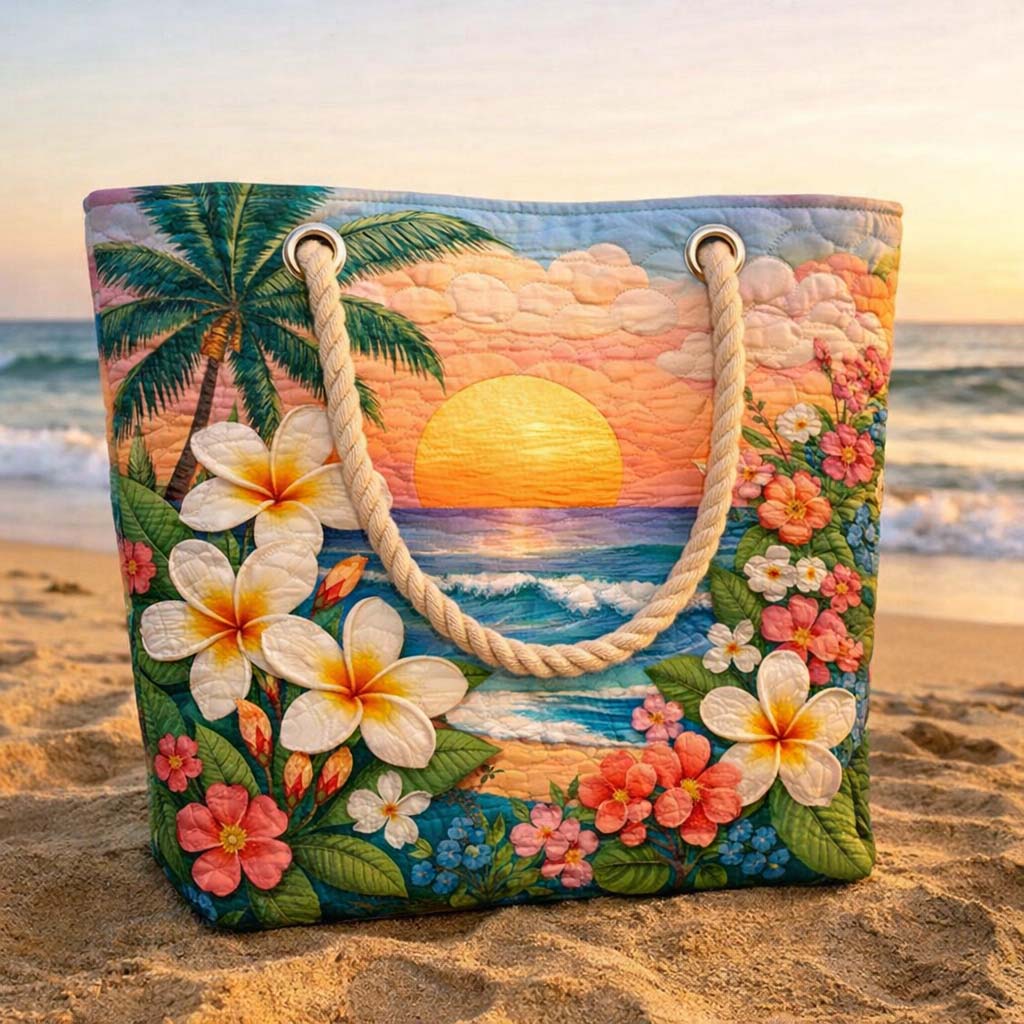 Tropical Breeze Quilted Beach Bag – L and XL