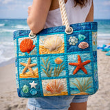 Quilted Beach and Travel Bag Coastal Shells