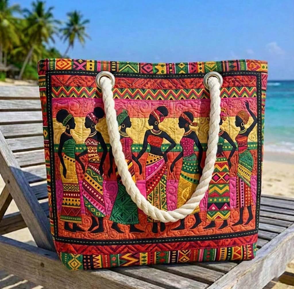 Quilted Beach Bag African Queens – Gift Idea